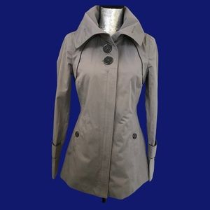 Soia & Kyo Grey & Charcoal Short Rain Trench Coat XS